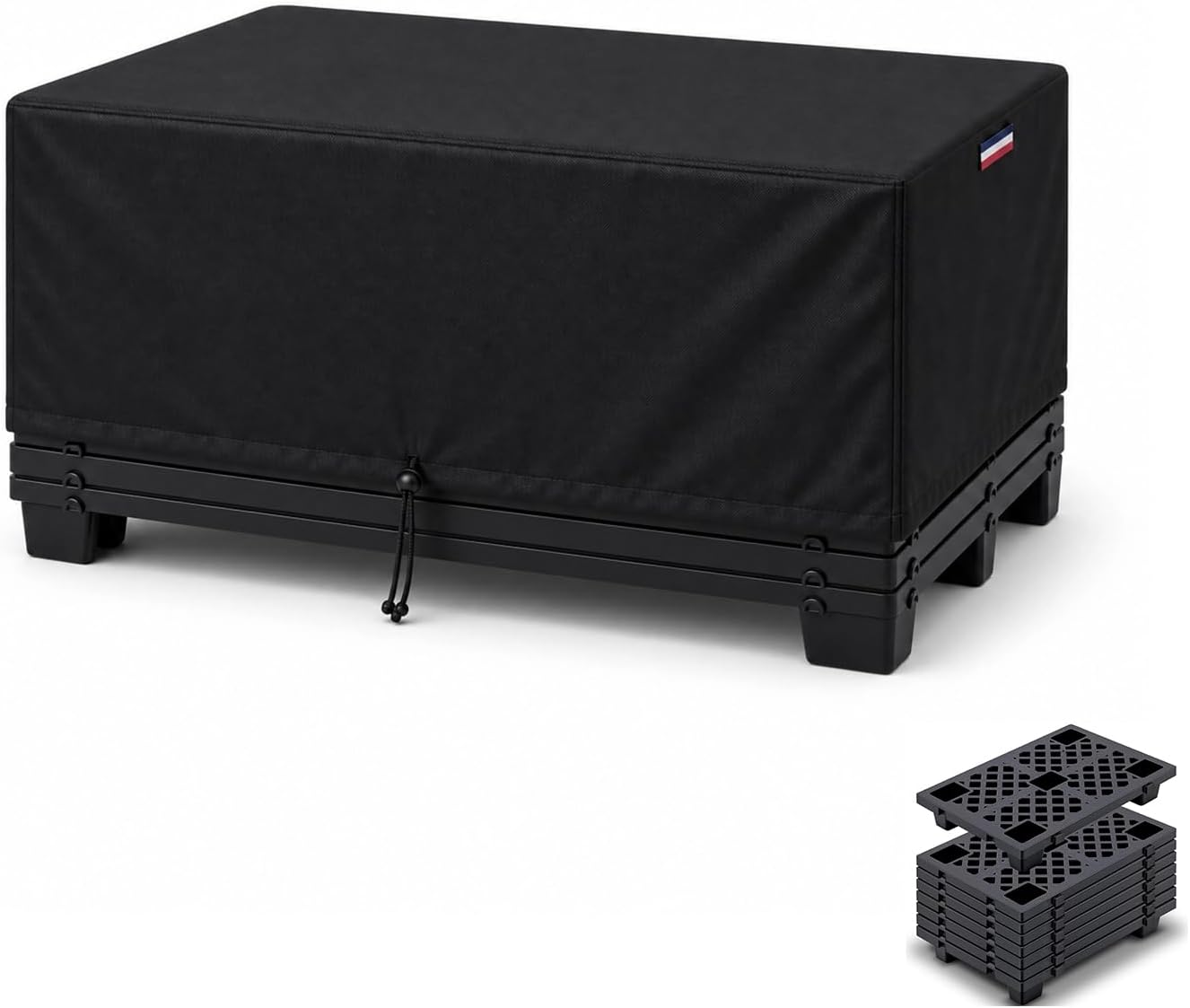 Pallet Cover, Waterproof Heavy Duty Large Pallet Covers Fade Resistant Cargo Turnover Cover With Zipper - 60"L x 48"W x 48"H