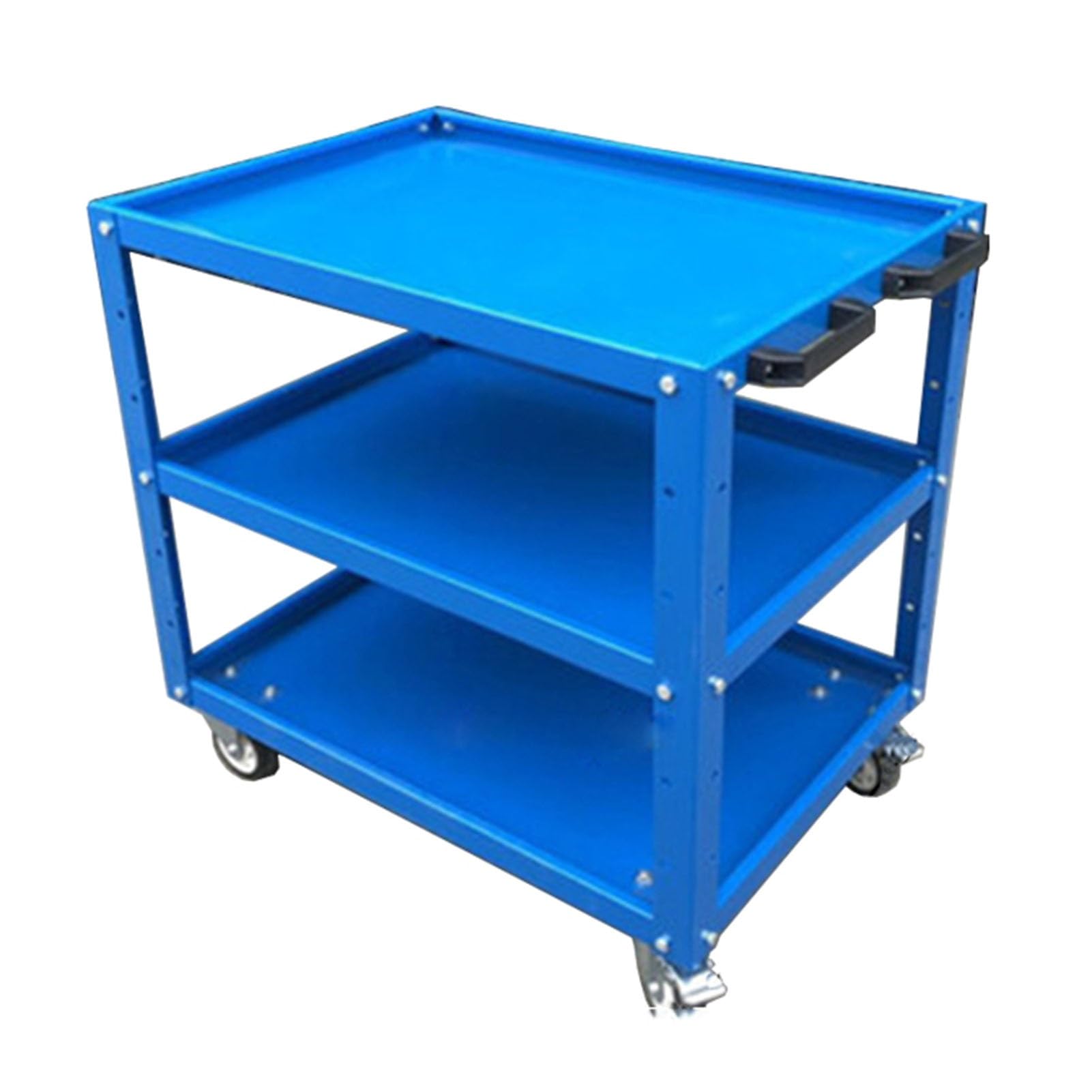 Tool Cart,Rolling Tool Cart with Lockable Wheels,3 Shelves Steel Tool Storage Organizer 660lbs Load Capacity for Garage Warehouse and Repair Shop (Color : Blue)