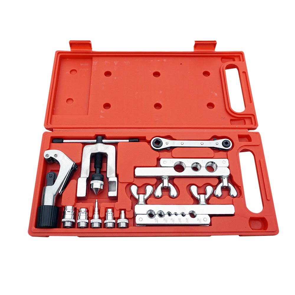 Dchouse Flaring Swaging Tool Set Tube Cutter Pipe Repair Refrigeration Expander W/ Case