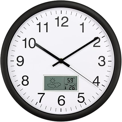Amazon Co Jp 掛け時計 おしゃれ 温度 湿度 壁掛け時計 アナログ 静音 連続秒針 時計 壁掛け 北欧 かけ時計 シンプル インテリア 部屋飾り 贈り物 ブラック ホーム キッチン
