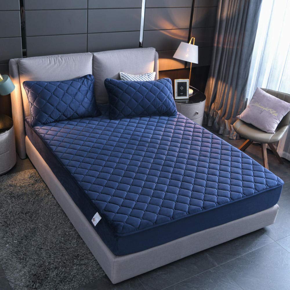 Sábanas bajeras de terciopelo de cristal grueso, colchas cálidas para colchones individuales y dobles, 180 x 200 cm + 35 cm de profundidad, gris suave, ropa de cama acogedora para hombres y mujeres (1