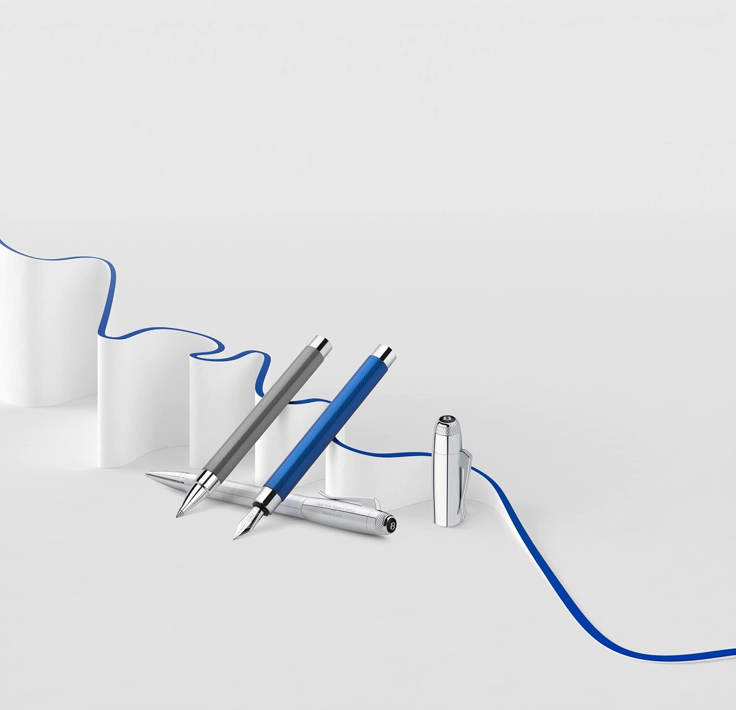 Faber Castell 141741 Fountain Pen, F, Fine Point, Count Bentley Collection, Sequin Blue