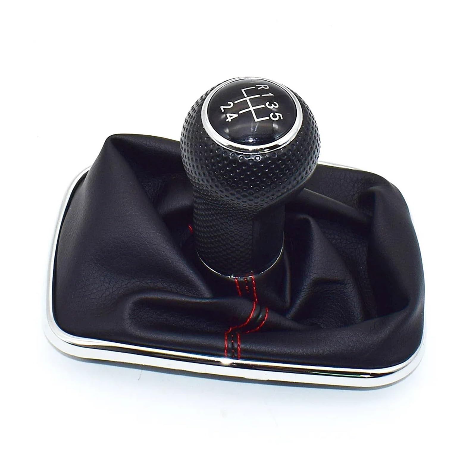 Jeocoai 5 Car Gear Knob 23Mm For Volkswagen For Vw For Golf 4 Iv For Mk4 Gti R32 For Bora For Jetta Speed Black Frame Gear Shift Knob Lever(,5Speed)
