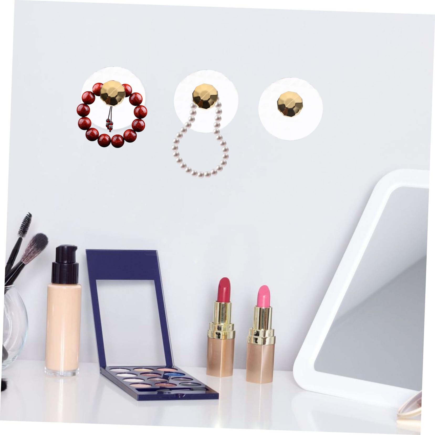 Mikikit Colgadores Adhesivos Para Pared Con Diseño De Soporte Transparente Para Joyas Collares Y Llaves Fácil Instalación Sin Daños Multiusos Para Colgar Ropa Y 6 Piezas X 4