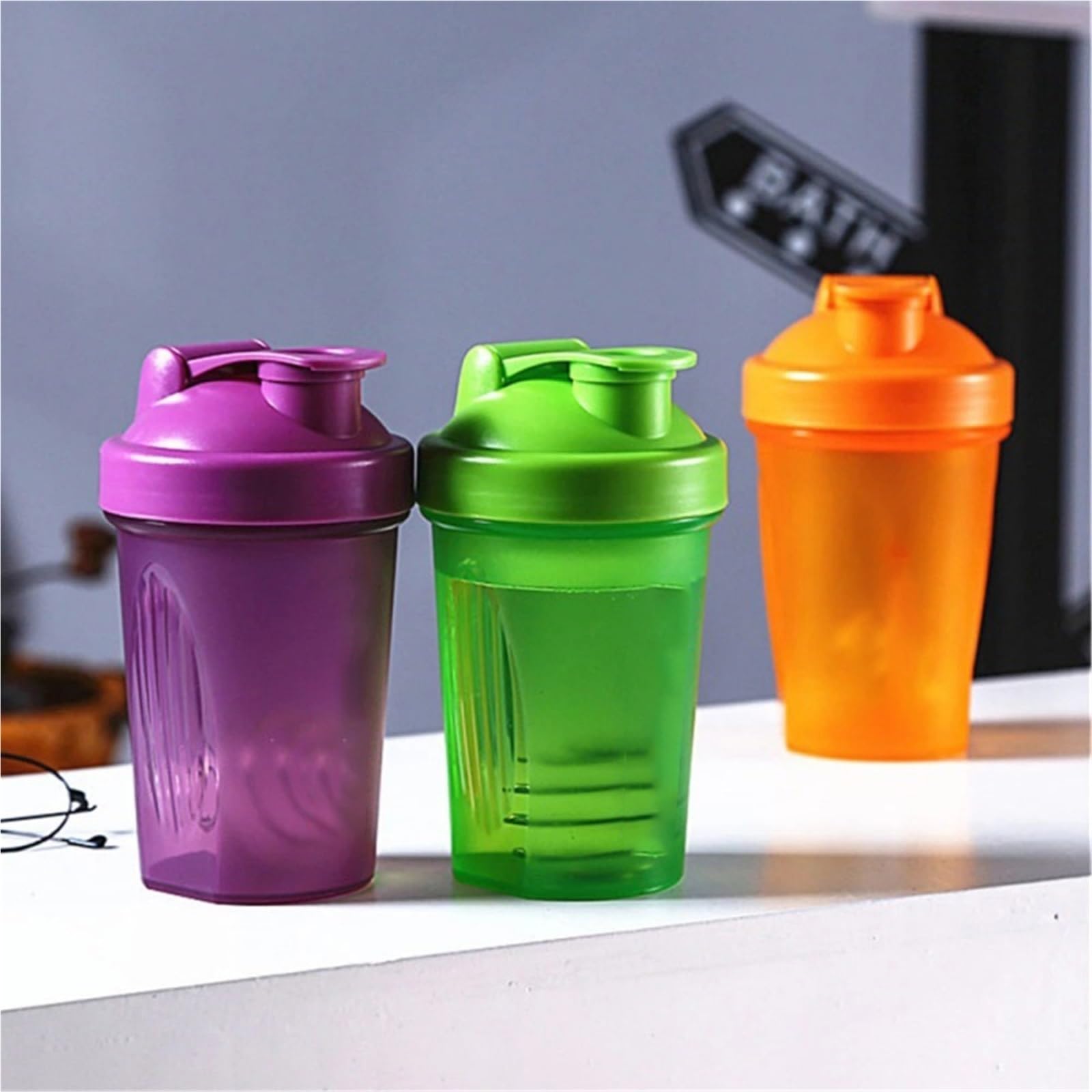 Bottiglia shaker per sport, proteine del siero di latte, in polvere, a prova di perdite, per fitness, palestra, attività all'aperto, in plastica (rosa)