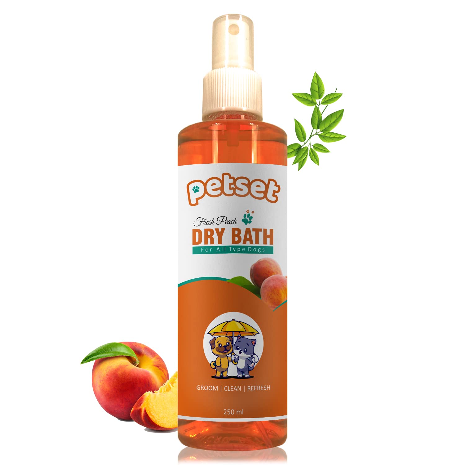 PETSET Fresh Peach Deodorizer, Waterless Dog Shampoo, Fresh Grooming for Puppies & Cats Anti-Microbial, Flea and Tick, Anti-parasitic Green Apple Dog Shampoo (250 ml) (B0BZCH2W7B) Amazon Price History, Amazon Price Tracker