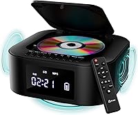 Vista 1 de KLIM Boombox E1 – Portable CD Player with Subwoofer – Extra Bass, Bluetooth, FM Radio, USB, AUX, MP3 – Rechargeable Battery, Wired & Wireless Modes