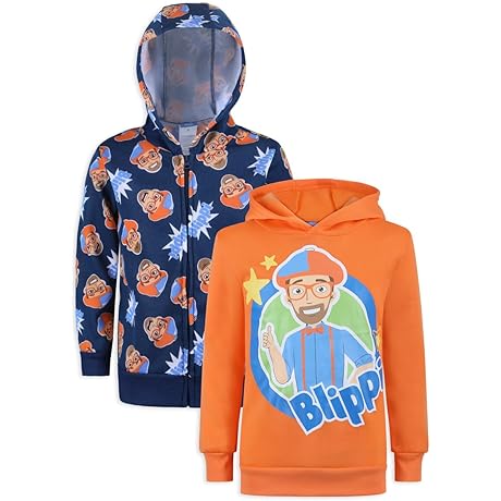 Boys Blue and Orange Zip-up Hoodie and Pullover