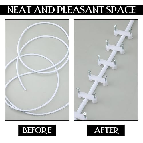 Miniatura 6 de 500 grapas de plástico para cables eléctricos de polietileno, resistentes a los rayos UV, para asegurar cables NM no metálicos a la pared, cemento