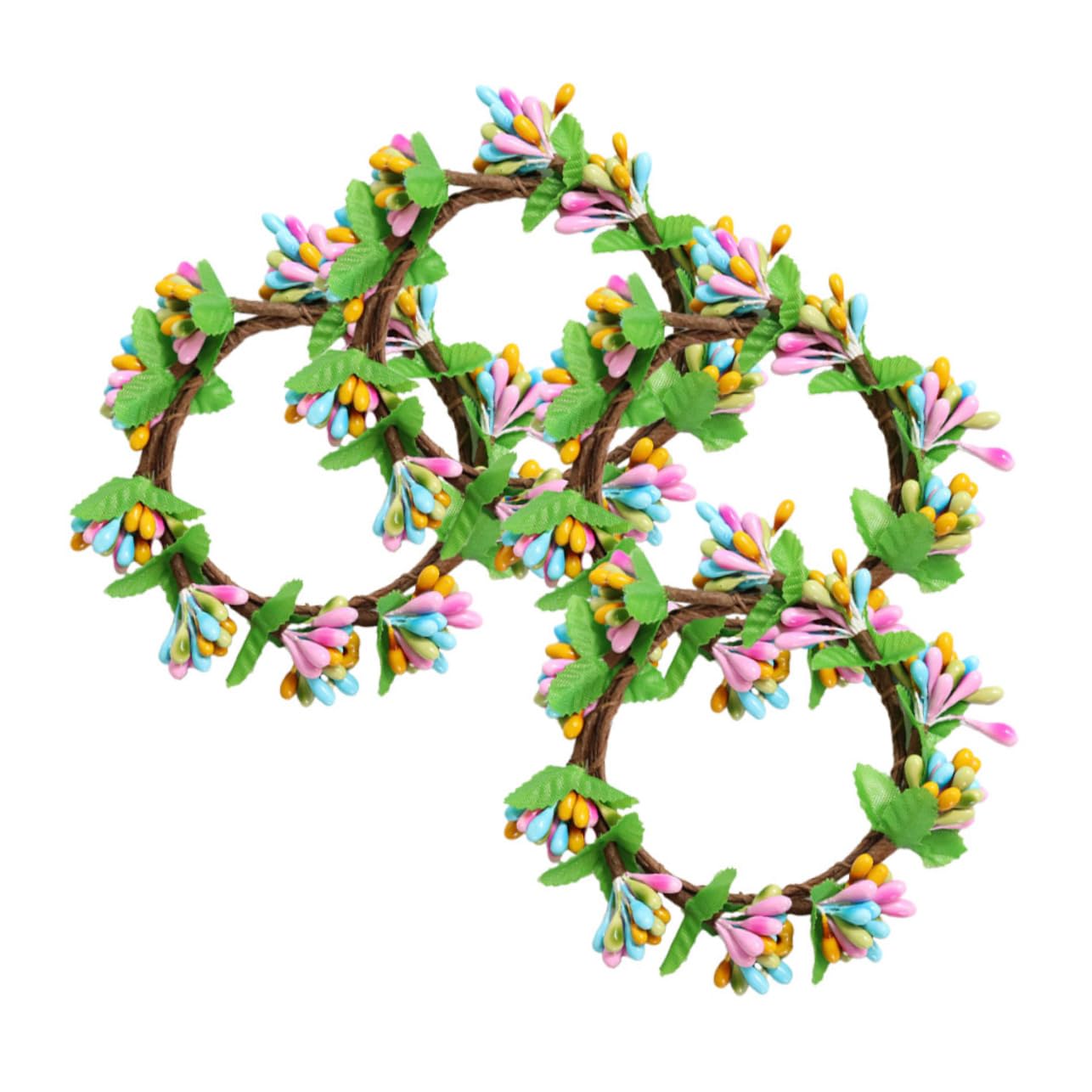 Cabilock 4 Set Di Pasqua Decorazione Ghirlanda Di Pasqua Prop Artificiale Bacche Anello Anelli Artificiale Pianta Artificiale 4 pezzi * 4