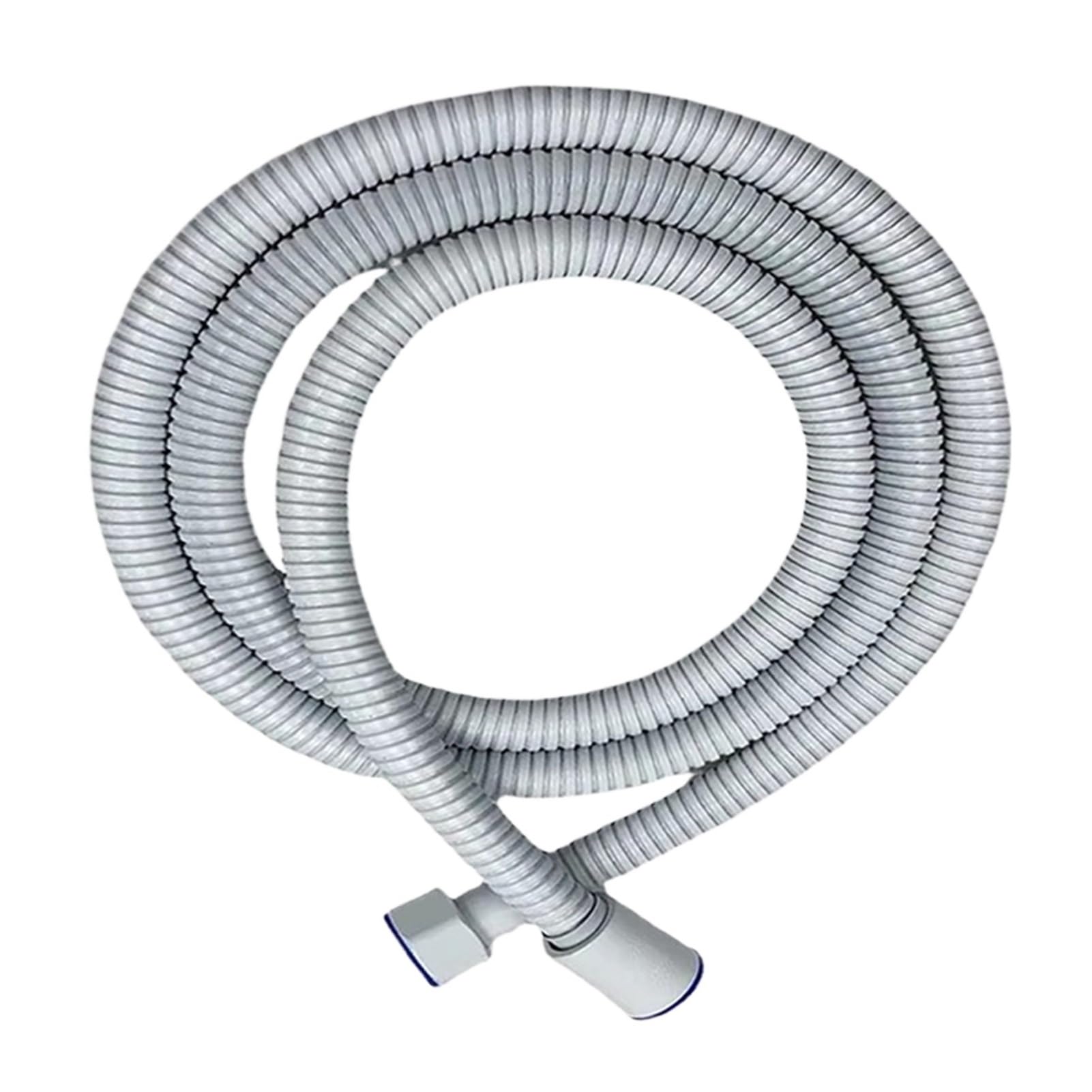 Vlqxkdpoi White Shower Hose,Black 1.5M/ 2M /3M G1/2 Inch Flexible Hose Stainless Steel Chrome Bathroom Water Head Extension Pipe(Grey,150Cm)(,200Cm)