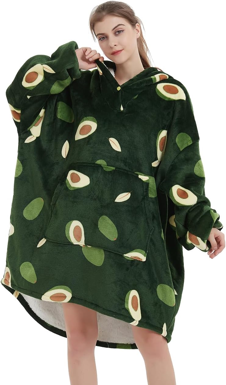 NAFLEAP Blanket Hoodie Women Wearable Blanket Adult Oversized Fleece Sherpa Christmas Sweatshirt Gift for Women