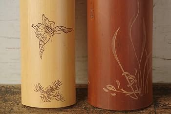 Amazon.co.jp: 時代煎茶道具竹茶合2点検】在銘蝶草花茶量茶匙茶則仙媒