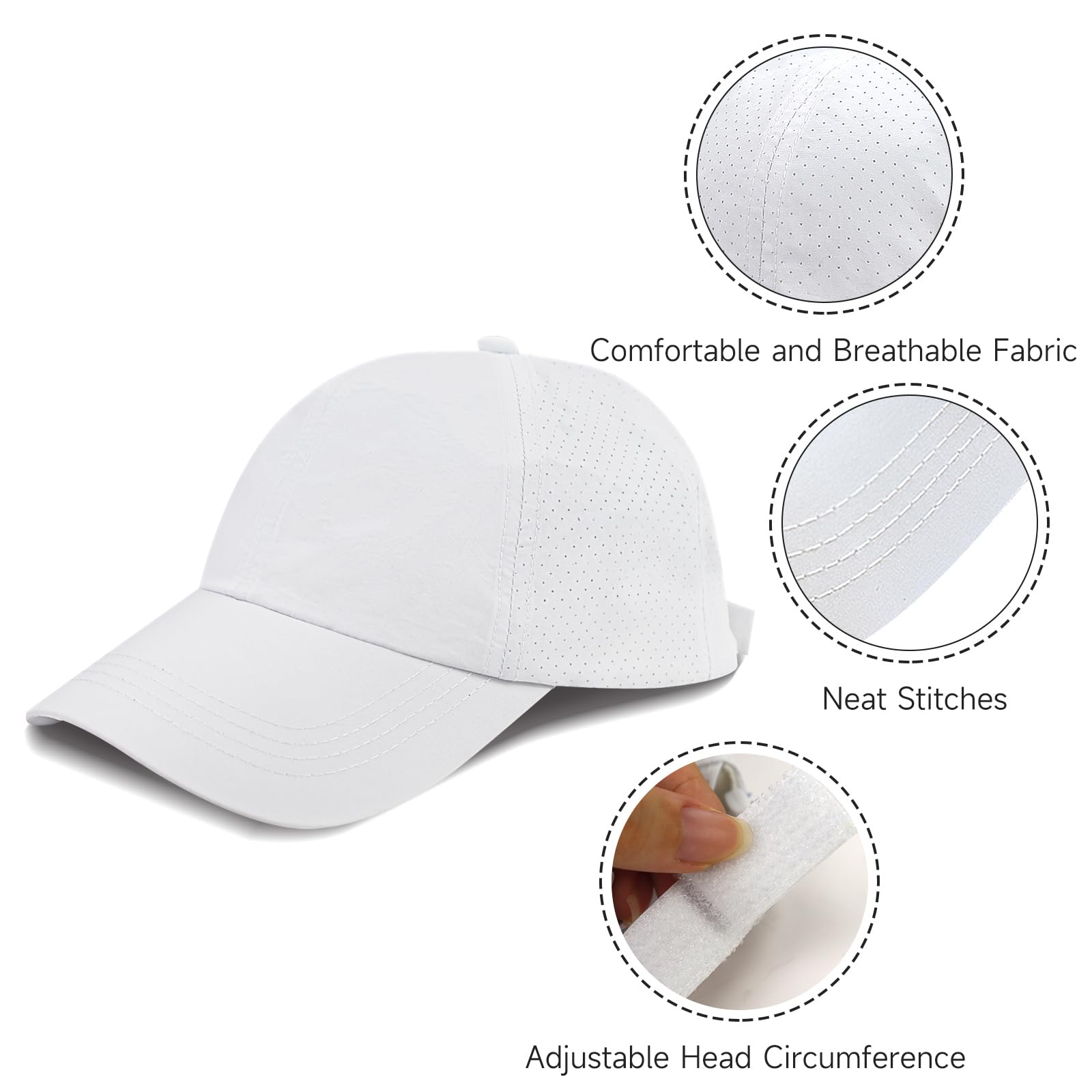 Casquette de baseball pour queue de cheval - Pour femme - En maille - Avec trou pour queue de cheval - Réglable - Respirante - Pour sports de plein air - Voyage