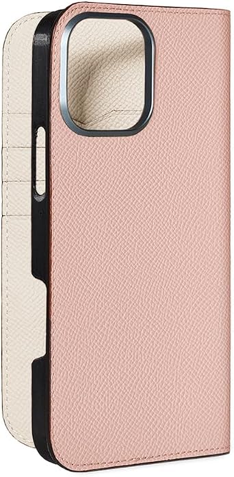 BONAVENTURAfor iPhone16Pro Max Noblessa Diary iPhone Case [Shell Pink x White ] BODN16PM-SPWH