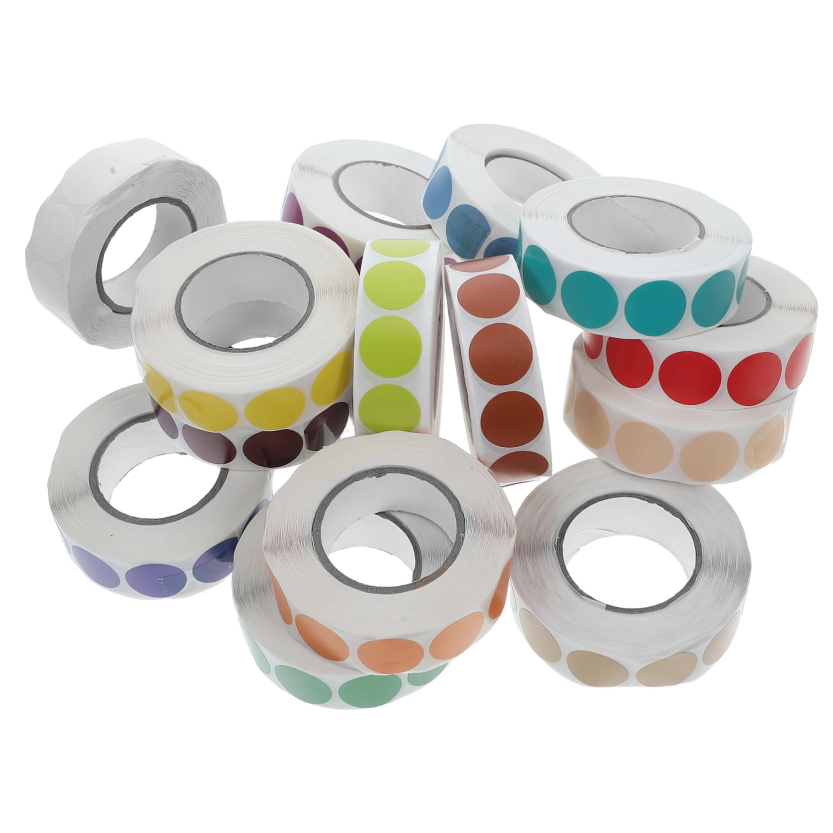 15pezzi Etichette Autoadesive Circolari Pois Scrivibili per Etichettatura e Codifica Colori per Ristoranti Scuole e Progetti Fai da Te Colore Casuale