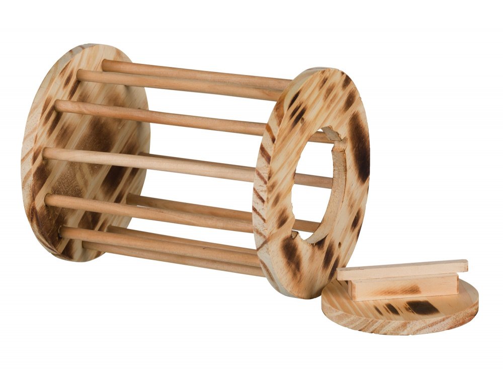 TRIXIE Hay Rack Roll, wood-coloured, 19 cm L x 15 cm W x 15 cm H - Image 2