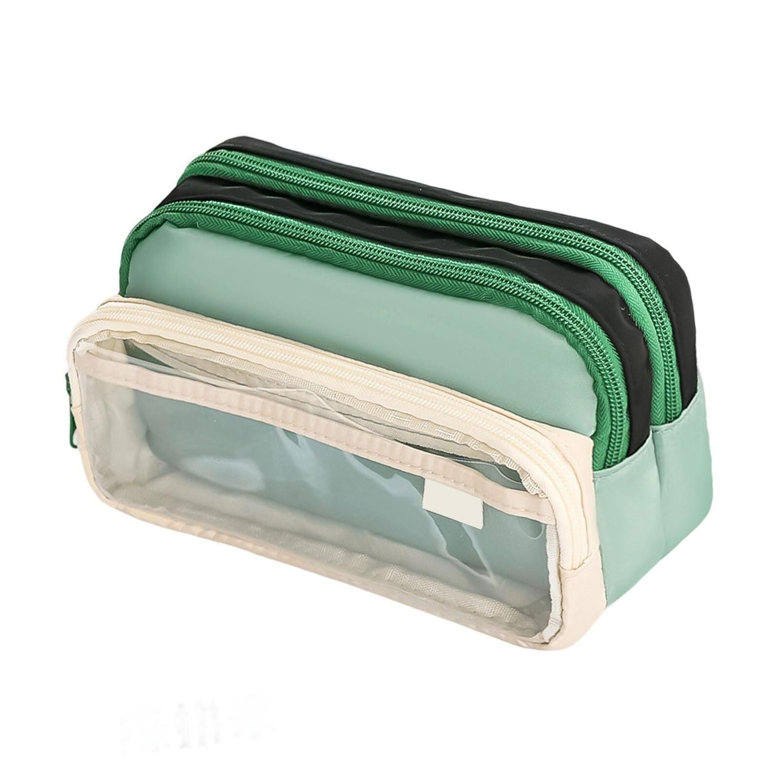 ARUNASC pencil cases Transparent Large Capacity Pencil Case Handheld Multifunction Pencil Pouch, for Girls and Boys Kids Teen small(Gr�n)