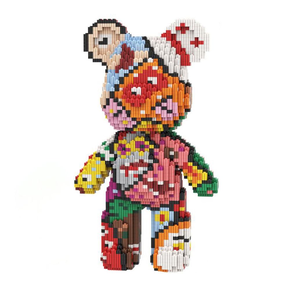 Neacole Building Blocks Set, 4500 Pieces, Medium Bear Design, Creative Construction Toy (Ghost Bear)