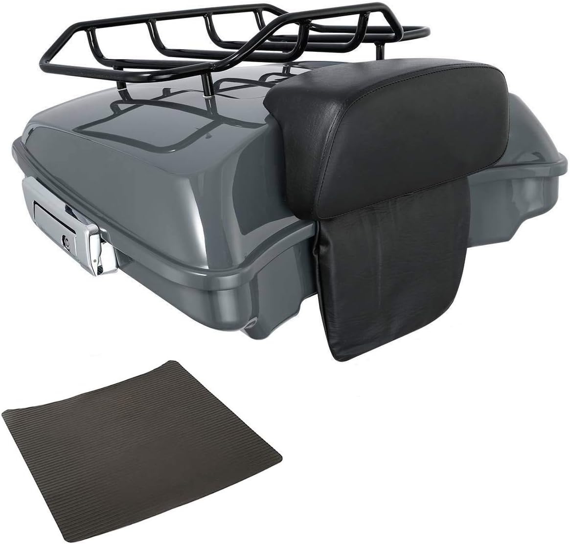 TCMT Gunship Gray 5.5" Razor Pack Trunk Black Luggage Rack