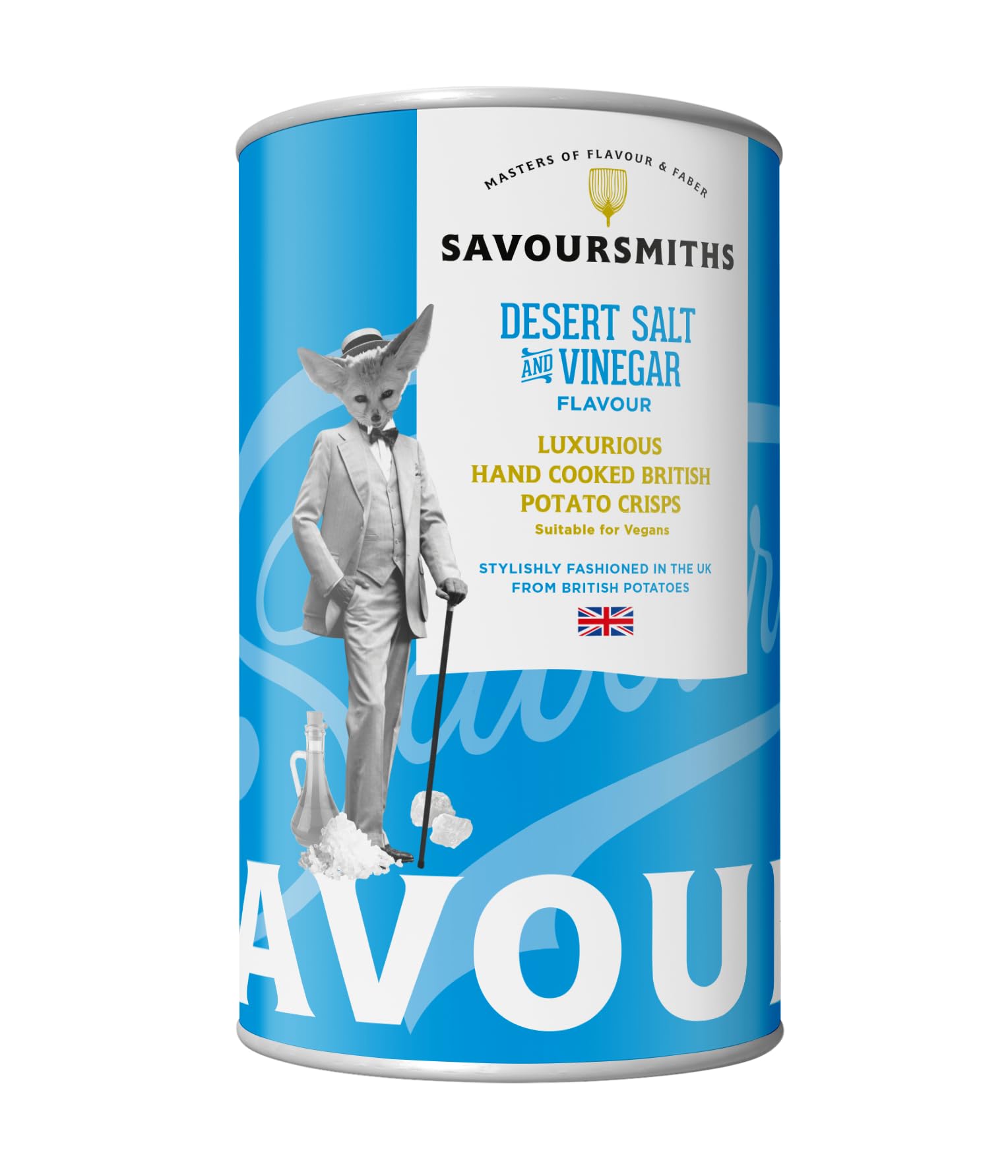SAVOURSMITHS - Desert Salt and Vinegar Flavour Potato crisps Tin, 100g