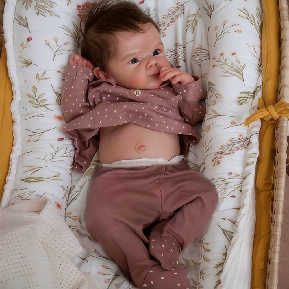 Anano Reborn Baby Doll Soft Silicone Full Body 18 Inch Lifelike Baby Girl Lifelike Newborn Size Baby Doll Lifelike Baby Doll Blue Eyes