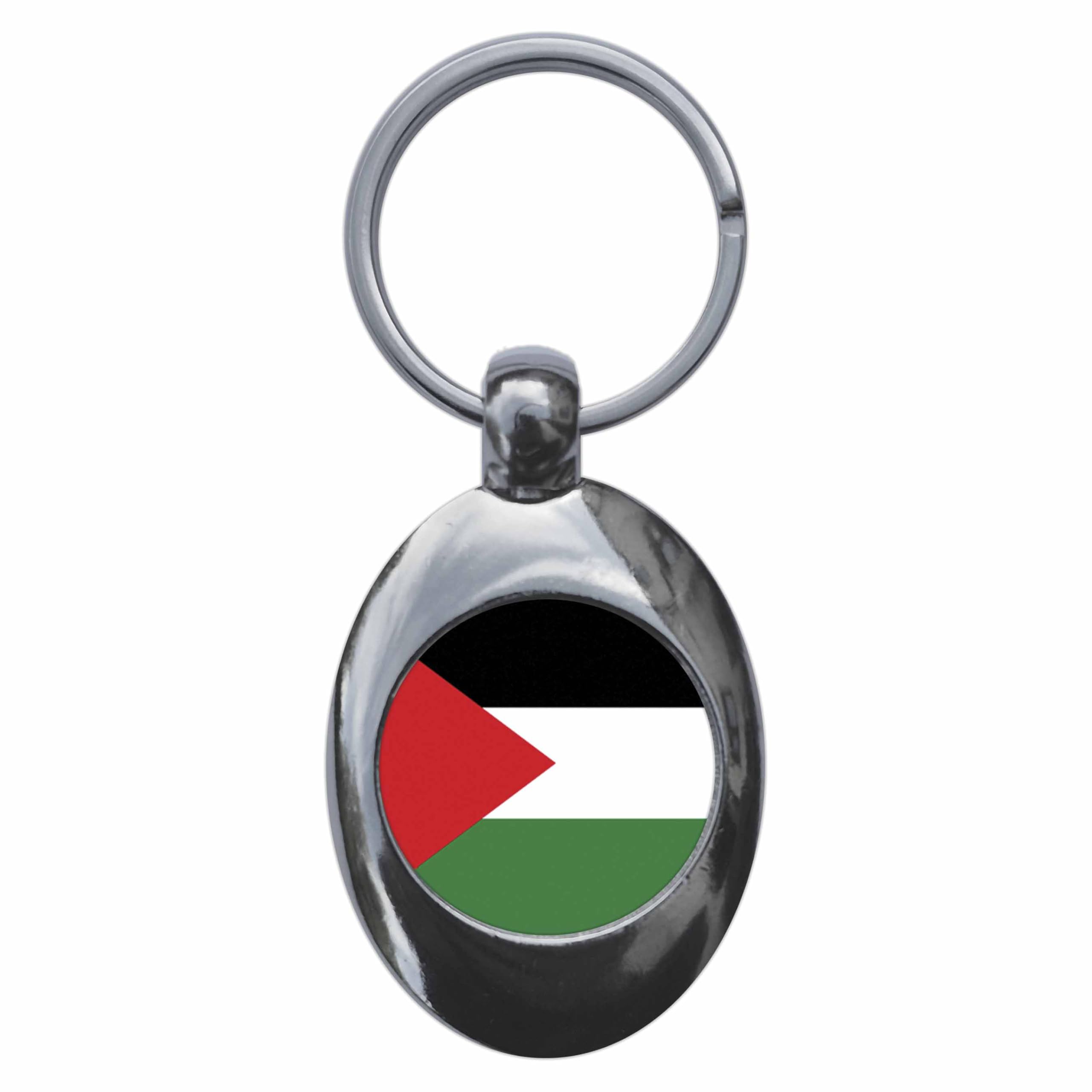 Ozorath Palestine Palestinian National Flag Keyring Keychain Key Ring Chain With Trolley Coin