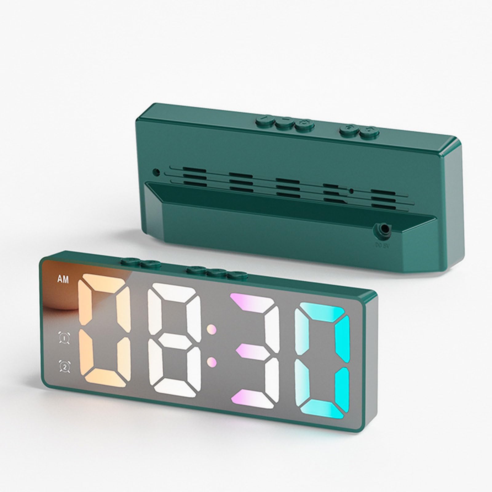 CNDsdrDT alarm clock, no Ticking Bedside Clock Snooze Function With Temperature, time