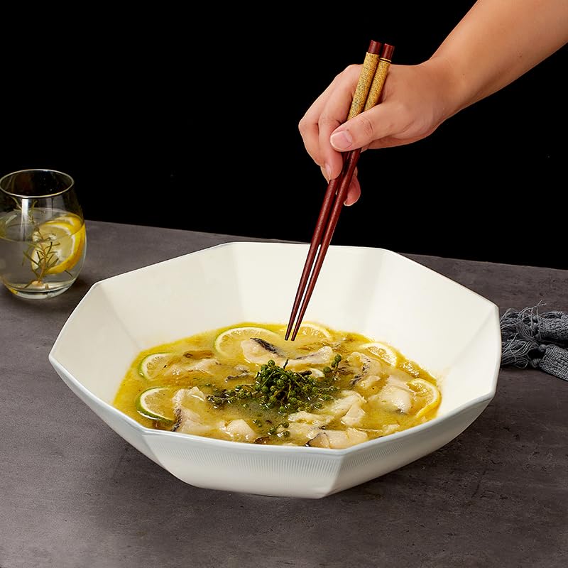 Miski do Ramen Miska na owoce Szara ceramiczna miska na zupę Kreatywna miska na owoce Wielokątna miska kuchenna Nadaje się do sałatki, deseru, mleka, salaterki do płatków śniadaniowych Talerze