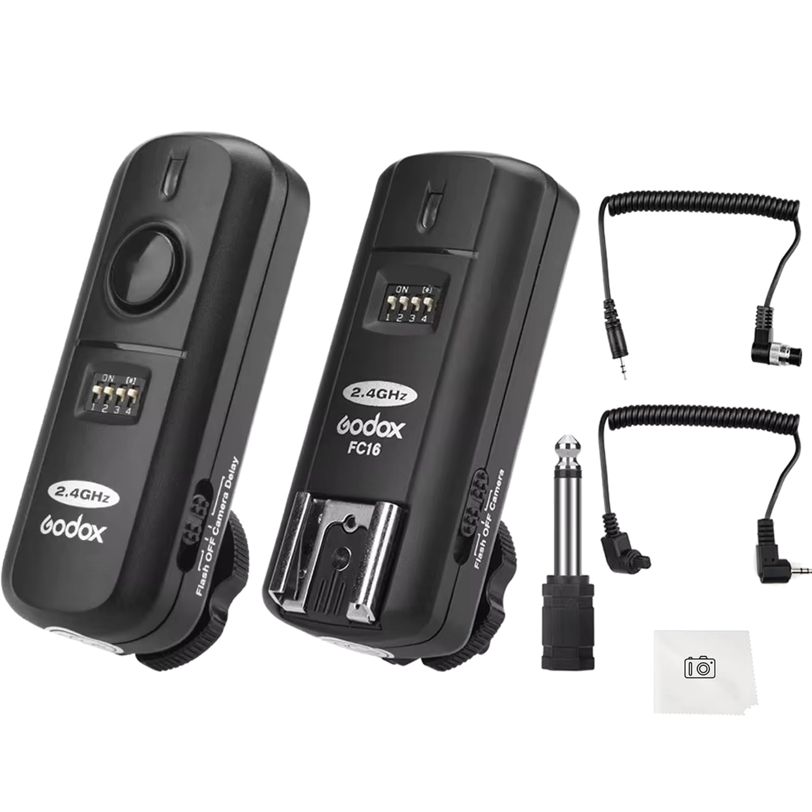 GODOX FC-16 2.4G Wireless Remote Flash Trigger with Receiver,Compatible for Nikon Camera,16 Channels Studio Strobe Flash Trigger with Remote Shutter for Nikon D3100 D3200 D600 D90 D800E D800 D700