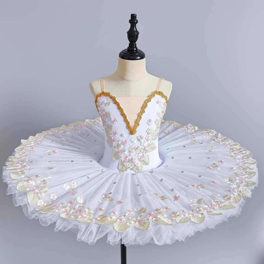 purpleq Mädchen Ballerina Ballett Tutu Professionelles Ballett Tutu Kleid Kleidung Gymnastik Trikot Prinzessin Kleid Ballerina Kostüme Tanz Kostüm Outfit