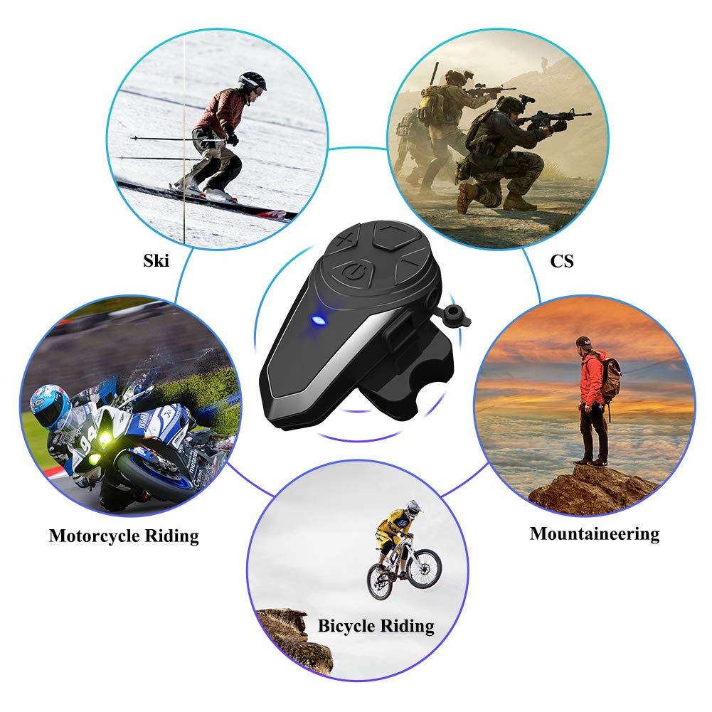 BT-S3 1000m Motorrad-Intercom-Helm-Headset Echtzeit-Kommunikationssysteme Freisprech-FM-Radio wasserdichte Bluetooth-Intercom für 2 oder 3 Fahrer(1 Stück)