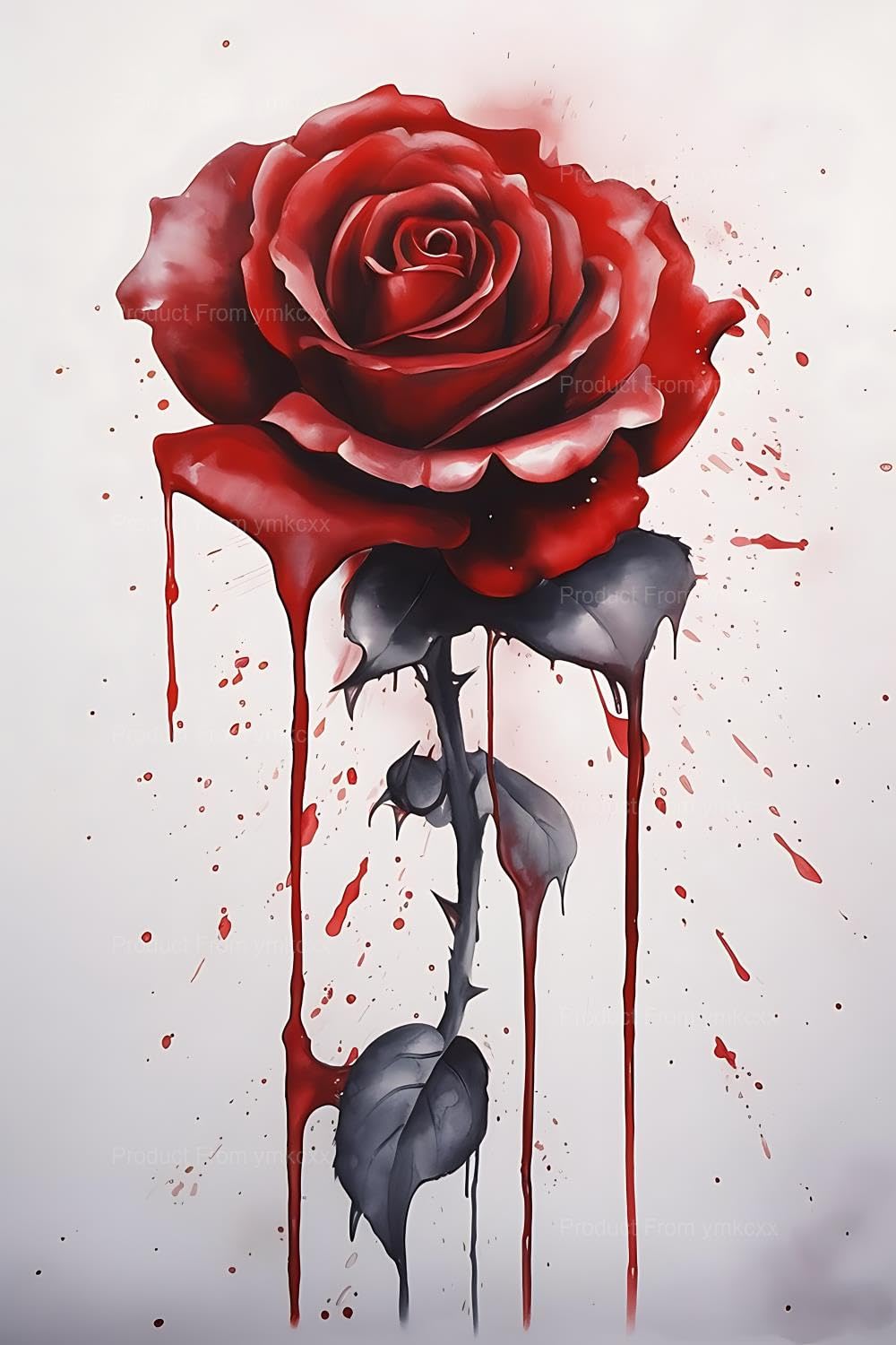 Amazon.com: ymkcxx Rose Diamond Painting - Dripping Red Rose