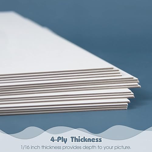 Miniatura 4 de Golden State Art, Paquete de 25 tableros de respaldo blanco brillante de 12 x 16 pulgadas para marcos, fotos, fotos y más