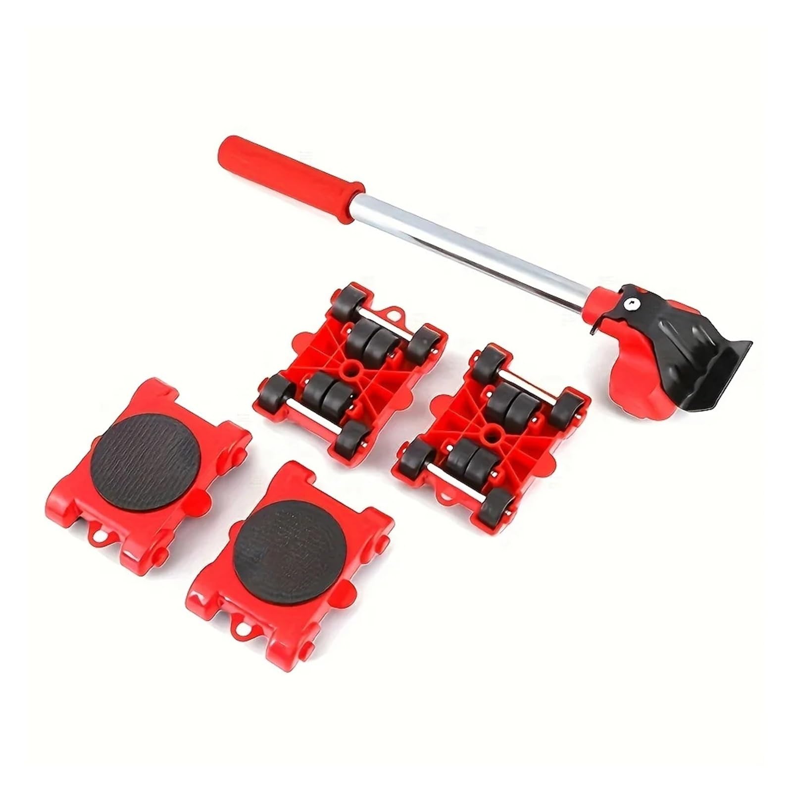 Kit di spostamento mobili 5 pezzi di rotelle a rulli for carichi pesanti | 5Pcs sollevatori mobili, base a rulli pesante, utensile trasporto lavatrice/frigo