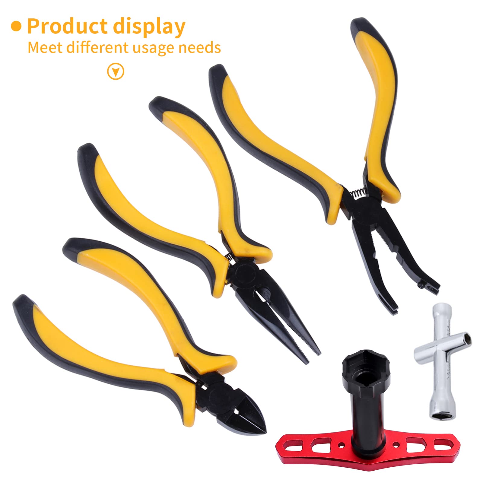 Kit di attrezzi RC e kit di viti (piatto, Phillips, esagono), pinze, chiave, strumenti di riparazione per quadcopter Drone Aereo Accessori Compatibile con Traxxas Arrma Axial Redcat Losi