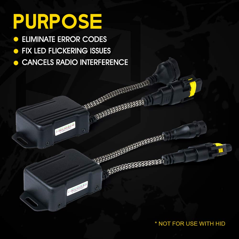 Xprite Arnés antiparpadeo para Faros Delanteros LED Canbus, Kit de conversión sin Errores para H8 H9 H11 (1 par)