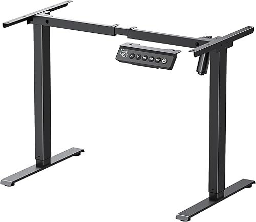 Marco de escritorio eléctrico de pie, patas de escritorio ajustables en altura de un solo motor con 4 ajustes preestablecidos de memoria, eleva