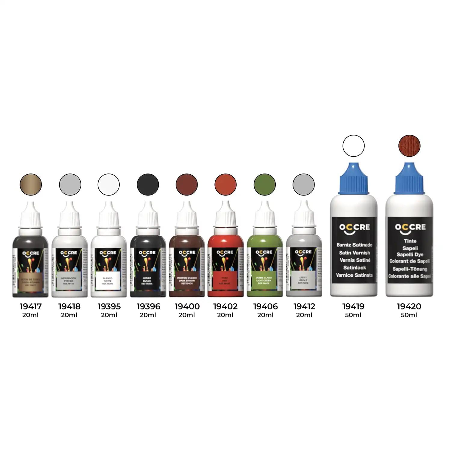 Occre Ref. 90561 - Pack of Acrylic Paints F.r.a.m. - 8 x 20 ml + 2 x 50 ml