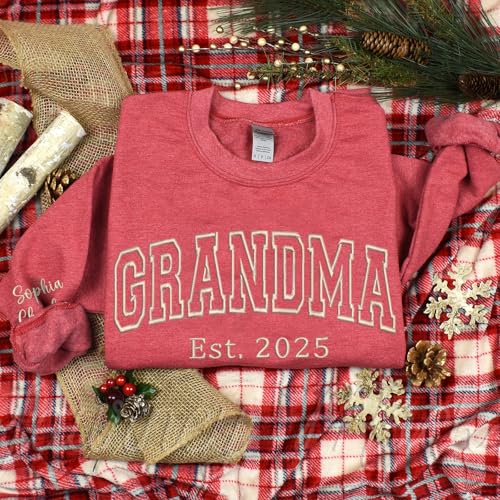 Personalized Embroidered Nonnie Sweatshirt with Kids Names - Custom Christmas Sweaters for Women3