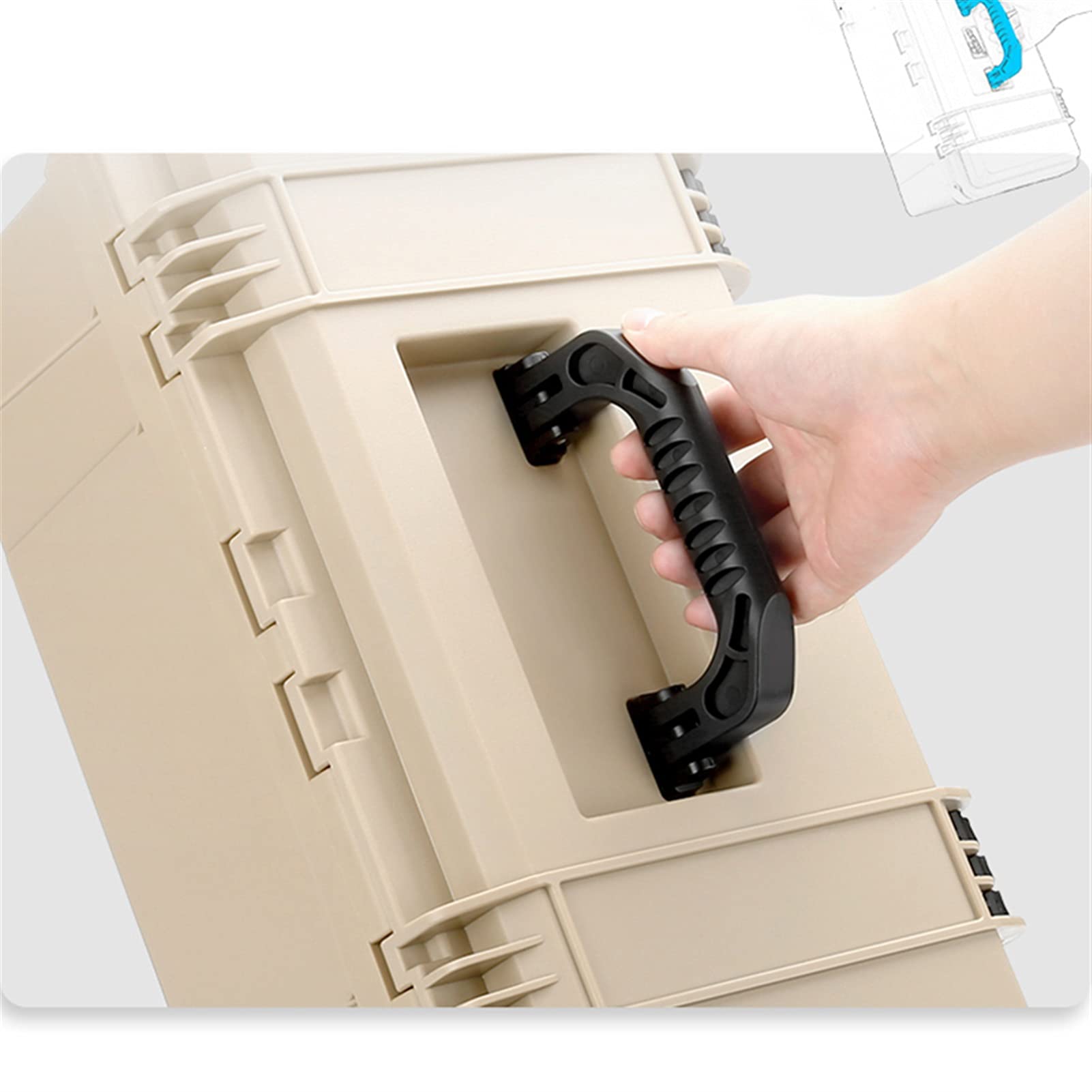Cassetta Portautensili/Cassetta Attrezzi Cassetta portautensili impermeabile con vassoio strumenti rimovibile Casella portautensili portatile Organizzatore e cassette degli attrezzi □ Ampio hardware E