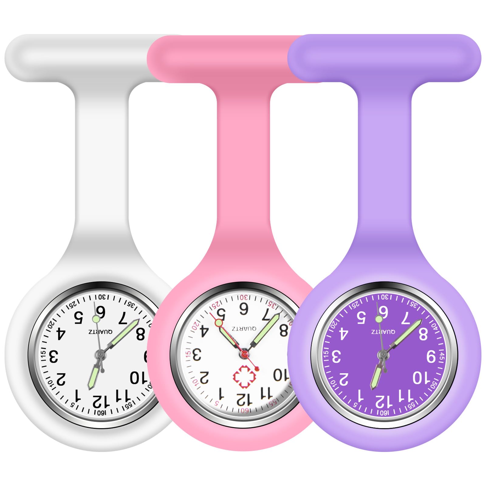 Montre Pendentif Numérique Ronde - Collier Montre Pour Infirmière, Enfant, Design Bande Dessinée Bleu