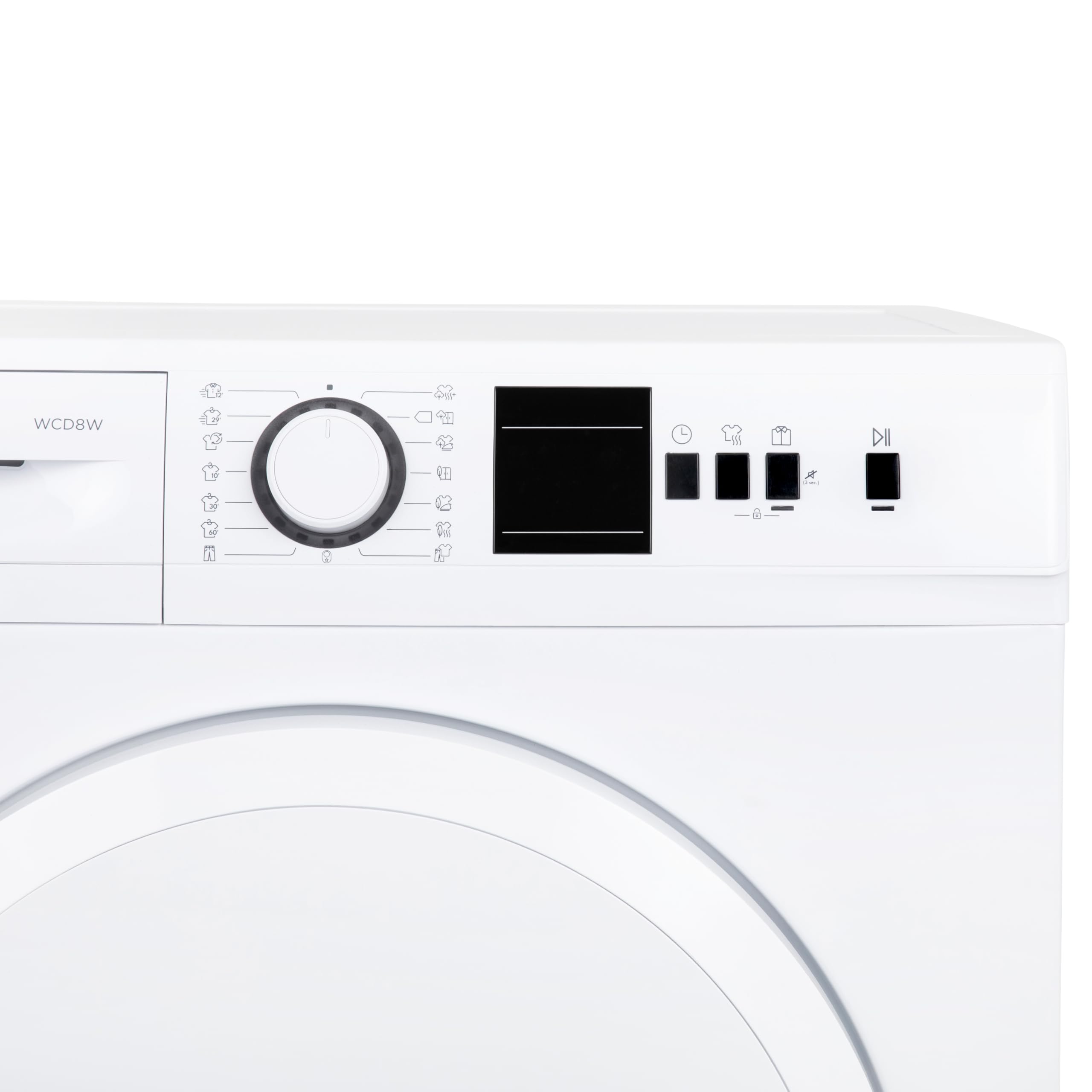 Willow WCD8W 8kg Freestanding Condenser Dryer with 15 Programmes, 3 Button Functions, LED Display — view 3