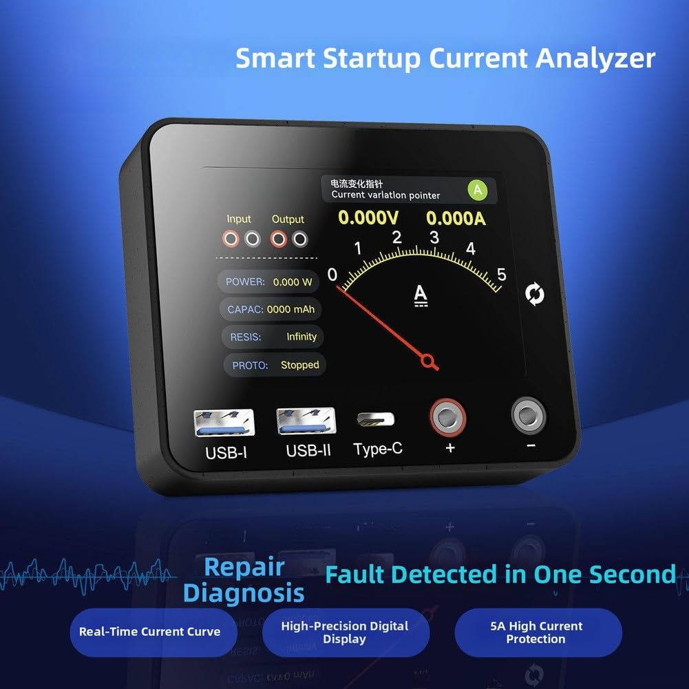 Analizzatore di corrente intelligente, strumento di prova della corrente di avviamento, corrente di alimentazione per analizzatore di sovratensione per diagnostica elettronica