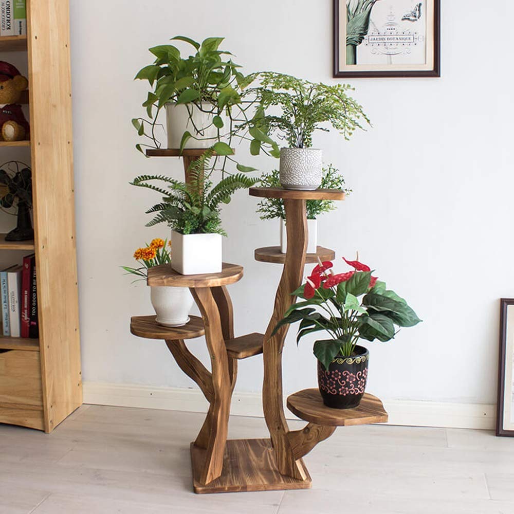 XINGLIAN-Plant Stand Wooden Flower Stand Multi-Tier Plant Pannelap
