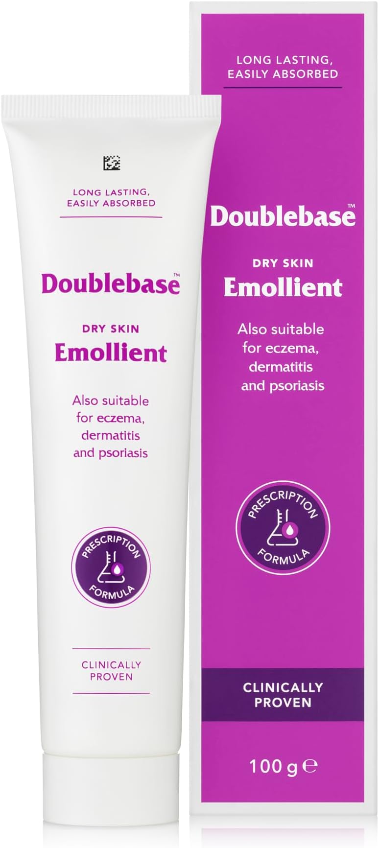 Dry Skin Emollient. Clinically Proven Moisturiser for Eczema, Psoriasis and Dermatitis Treatment. Body Cream for Dry Skin Relief, 100g Tube