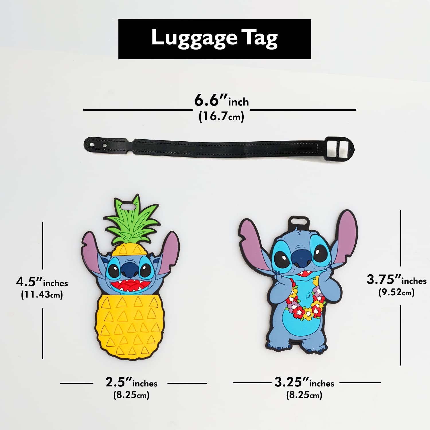 Disney Lilo & Stitch Experiment 626 PVC Luggage Tags, Set of 4