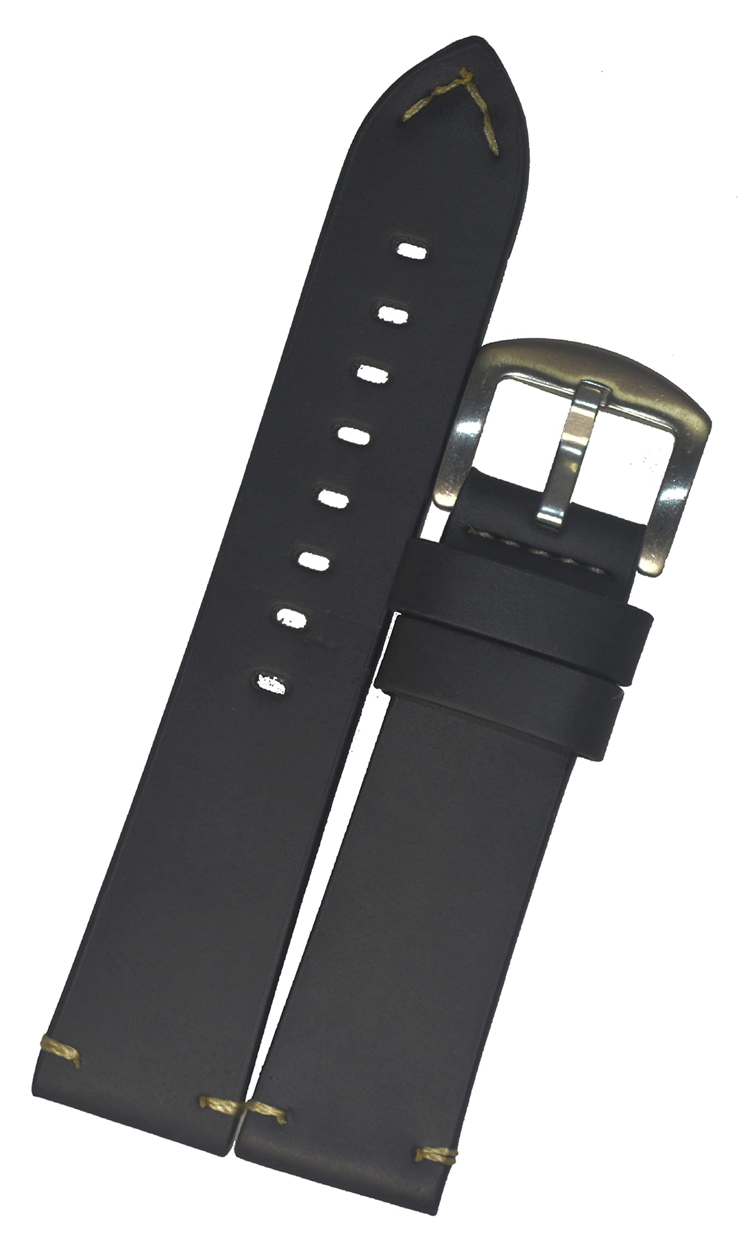 SURU® 20mm Vintage Ogive Tip Vegan Leather Watch Strap / Watch Band for Men Women (Colour - Black / Width Size -20mm)D6256 (B0957N692P) Amazon Price History, Amazon Price Tracker