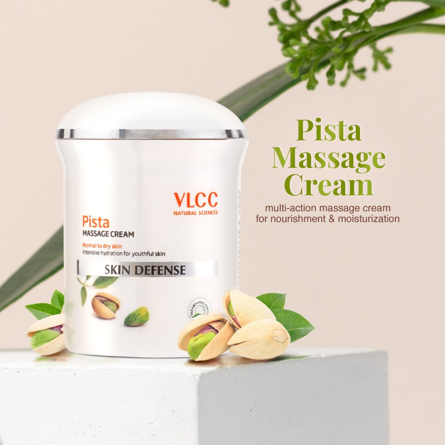 VLCC Pista Massage Cream 50g - For Intensive Hydeon and Radiation. Skin complex improvement | Protection and strengthens the skin. 10 Power of natural extracts. VLCC Pista Massage Cream 50g - For Intensive Hydeon and Radiation. Skin complex improvement | Protection and strengthens the skin. 10 Power of natural extracts.