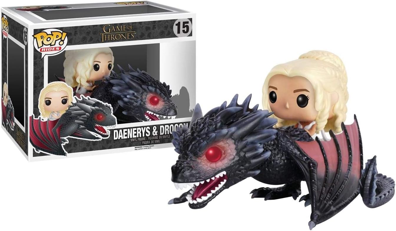 Funko pop Game of Thrones Drogon pop Vinyl Vehicle with Daenerys Figure Car Decoration, Black, 7235